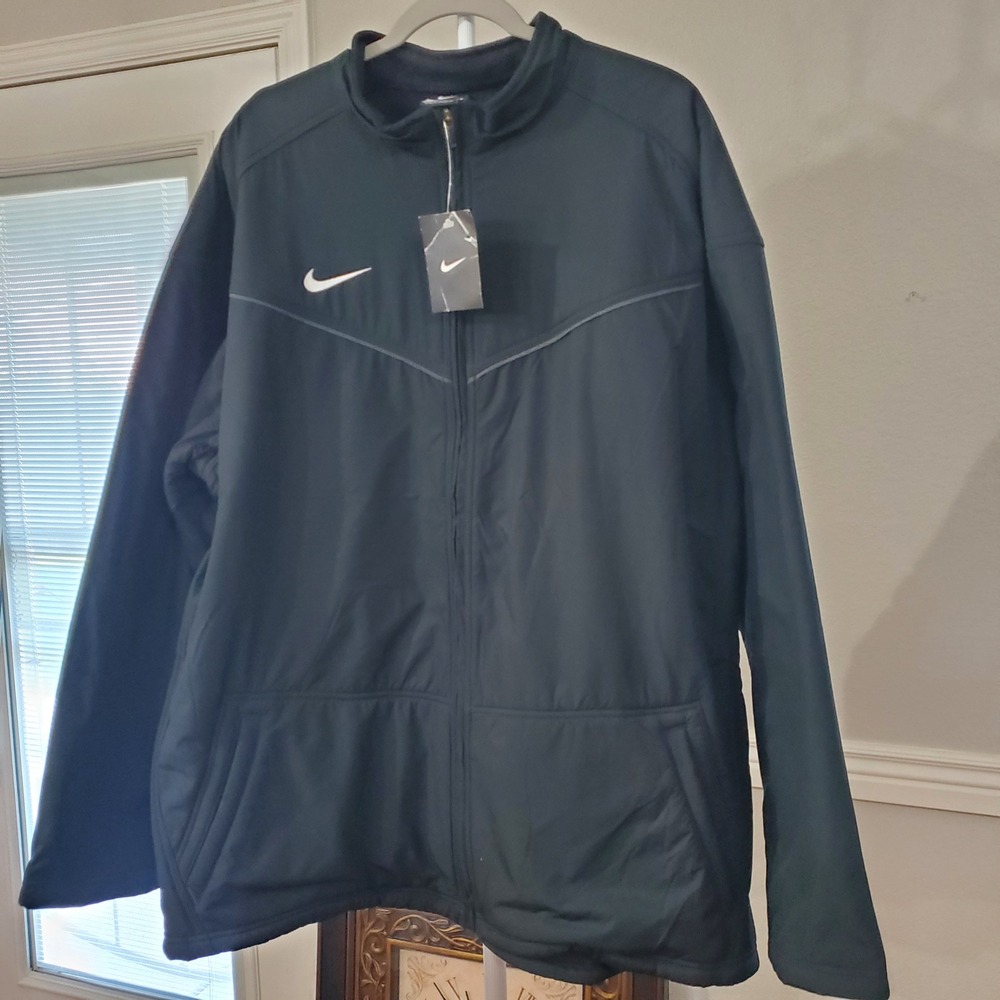 Nike Mens Dugout JC Black Full Zip Fleece Lined Jacket 453352-010 3XL NWT